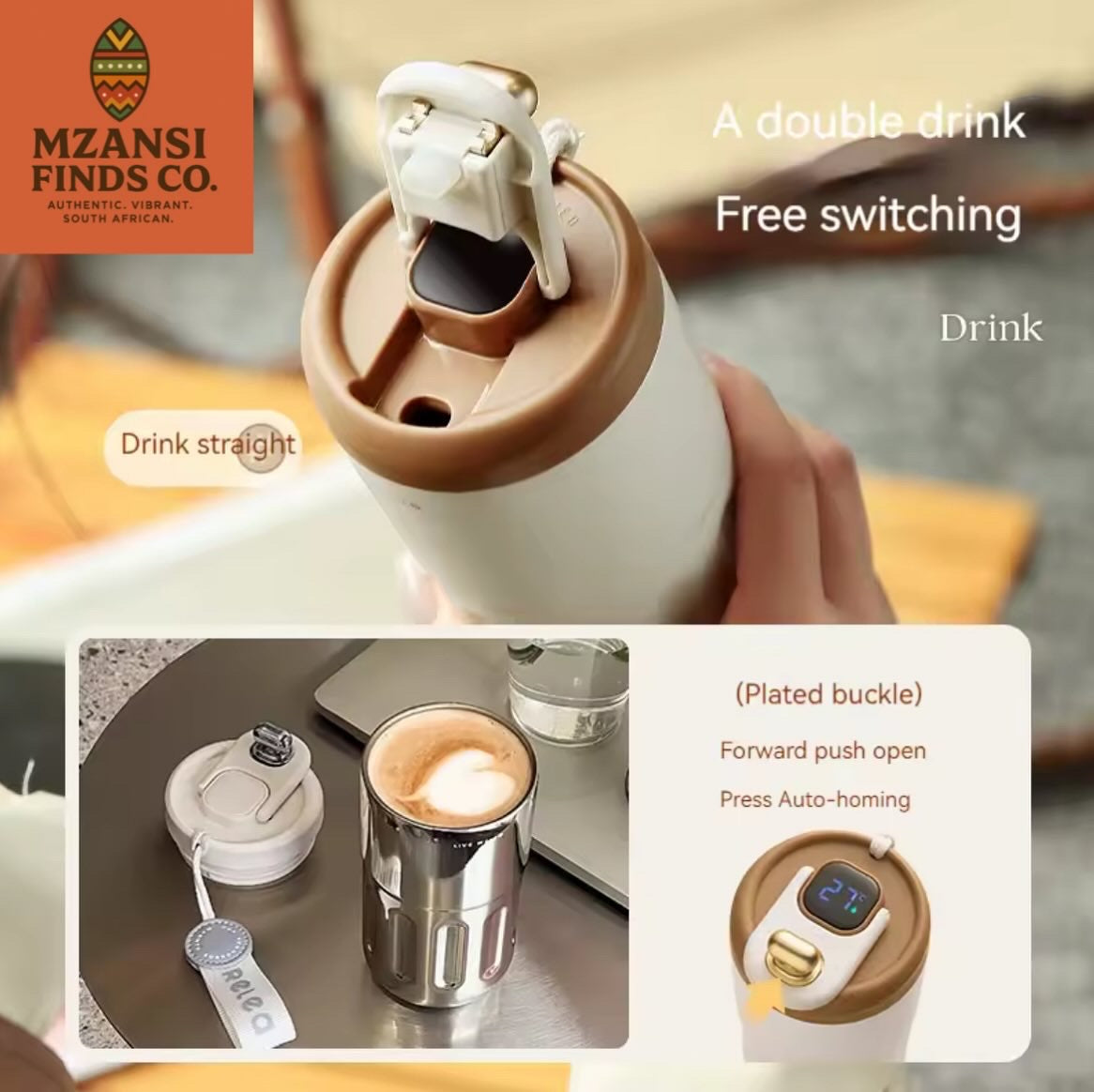 Smart Digital Temperature Display Thermos Travel Mug - 450ml