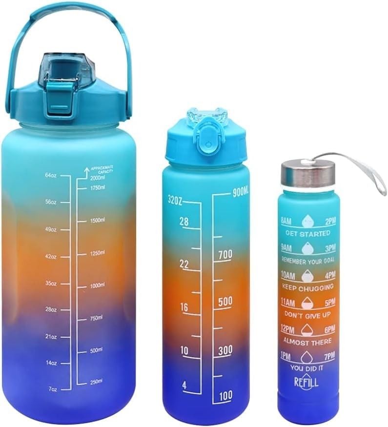 3 Piece Motivational Water Bottle