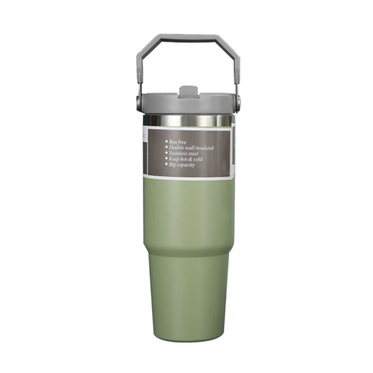 890ml Thermal Insulated Travel Mug with Carry Handle and Straw
