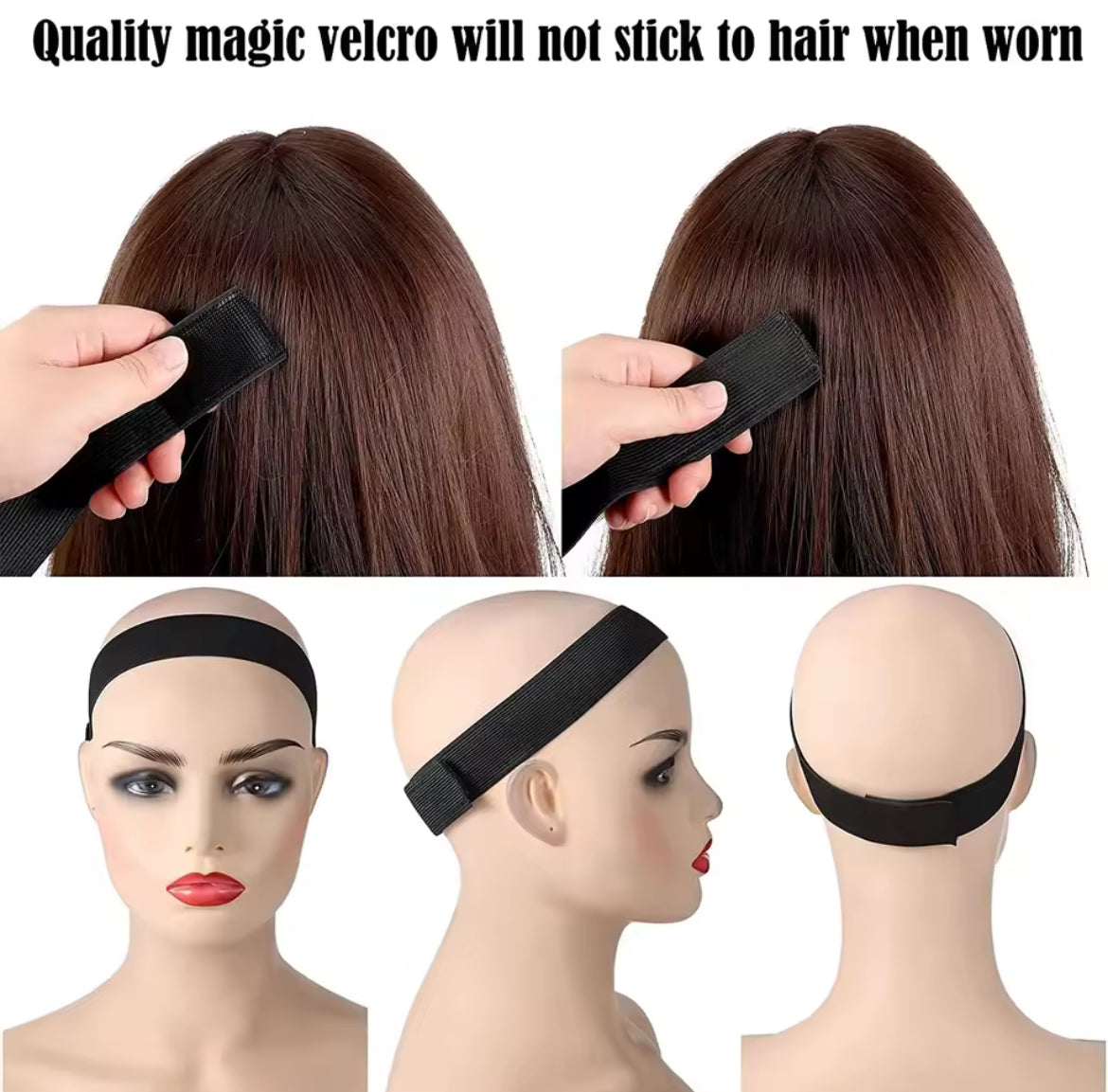 Hair Elastic Band For Wigs Strong Hold Wigs Elastic Headband Edges Elastic Band Adjustable Wig Band For Fixed Lace Wig Width