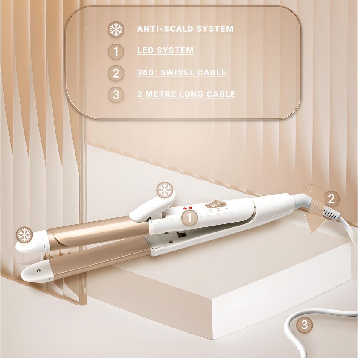 Hair Straightener/Curler 2-in-1 Hair Styler