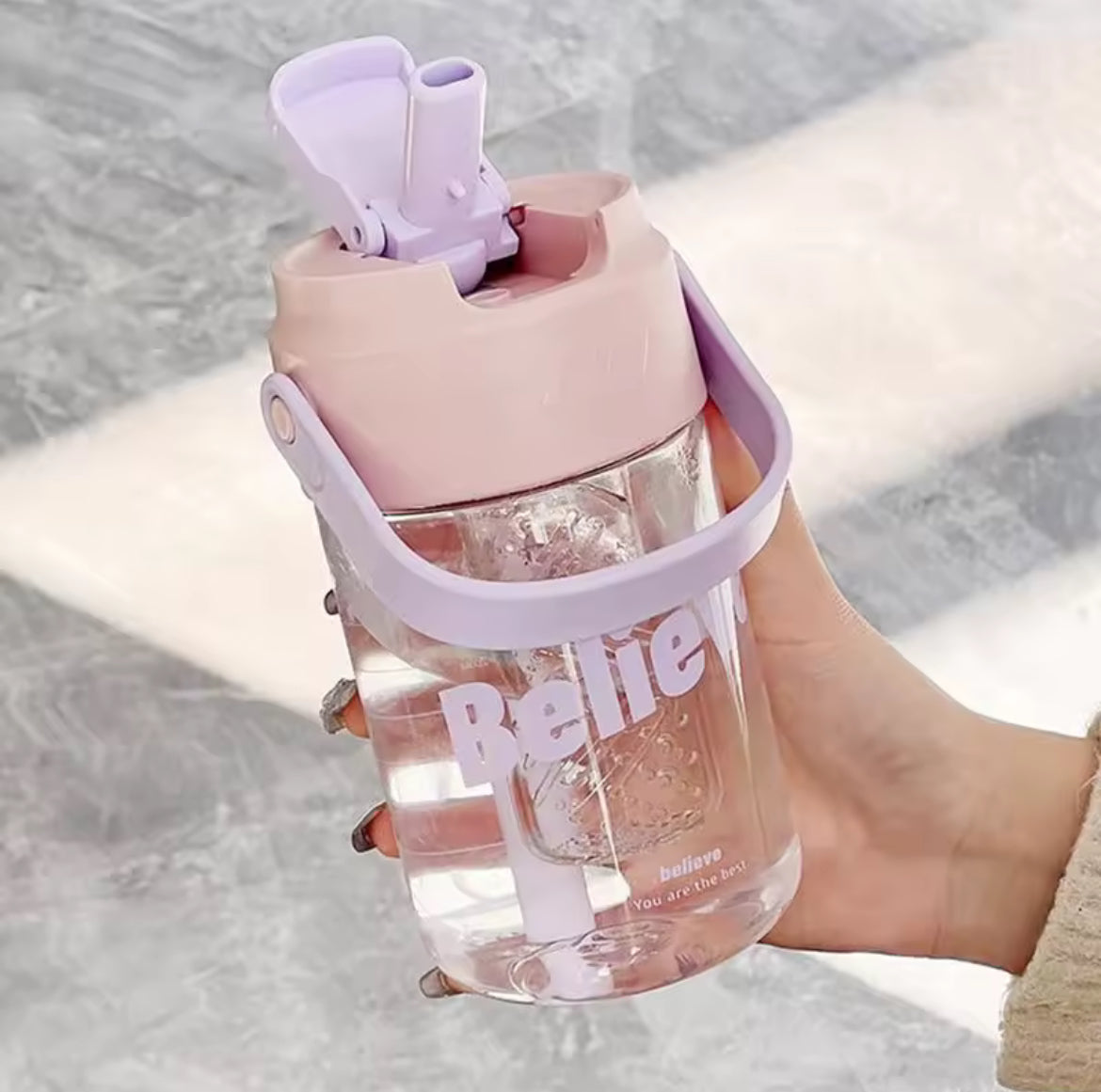 Drinking Bottle Sports Drinking Bottle With Tea Strainer Large Capacity Straw Water Cup Water Bottle With Carrying Loop For