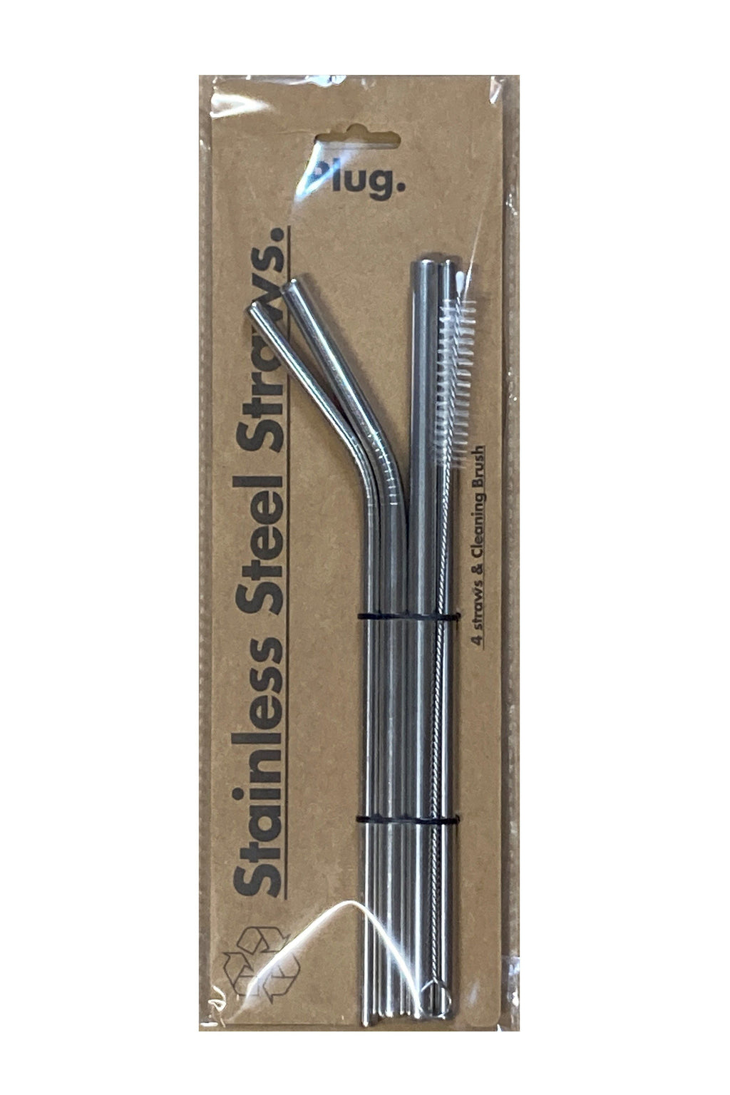 WL Stainless Steel Reusable Eco-Friendly Straws Curve & Straight (4 Piece)